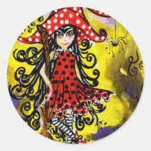 Kitsy la sorcière (couleur) adhésif
