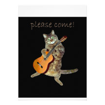 Kitty avec l'invitation de guitare