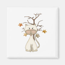 Kitty blanc avec l'arbre aimants