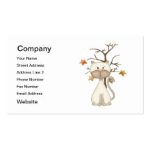 Kitty blanc avec l'arbre modèles de cartes de visite