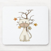 Kitty blanc avec l'arbre tapis de souris