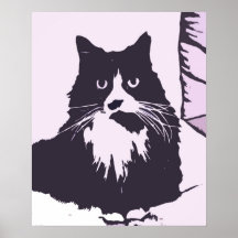 Kitty dans la coupe en bois de repos posters