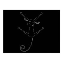 Kitty fantaisie noir 10 carte postale