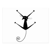 Kitty fantaisie noir 10 carte postale