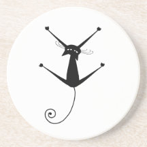 Kitty fantaisie noir 10 dessous de verres