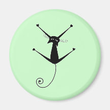 Kitty fantaisie noir 10 magnets pour réfrigérateur
