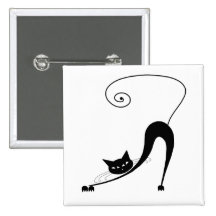 Kitty fantaisie noir 2 badges avec agrafe