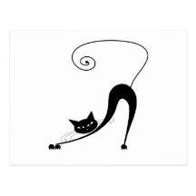 Kitty fantaisie noir 2 carte postale