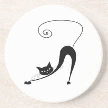 Kitty fantaisie noir 2 dessous de verres