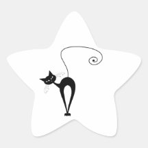 Kitty fantaisie noir 3 autocollants