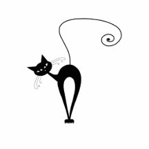 Kitty fantaisie noir 3 découpages en acrylique