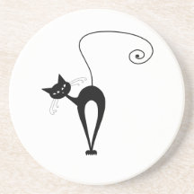 Kitty fantaisie noir 3 dessous de verre
