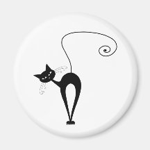 Kitty fantaisie noir 3 magnets pour réfrigérateur