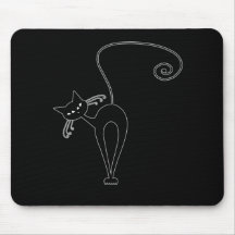Kitty fantaisie noir 3 tapis de souris