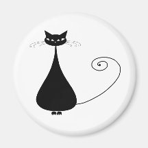 Kitty fantaisie noir 4 aimants