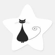 Kitty fantaisie noir 4 autocollants