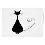 Kitty fantaisie noir 4 carte de vœux