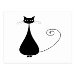 Kitty fantaisie noir 4 carte postale