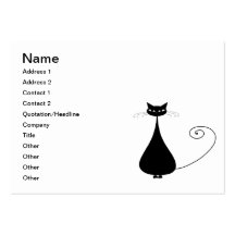 Kitty fantaisie noir 4 cartes de visite professionnelles
