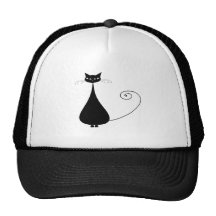 Kitty fantaisie noir 4 casquettes de camionneur