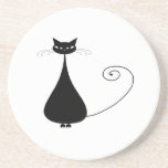 Kitty fantaisie noir 4 dessous de verres