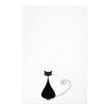 Kitty fantaisie noir 4 papier à lettre personnalisé