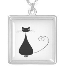 Kitty fantaisie noir 4 pendentif personnalisé
