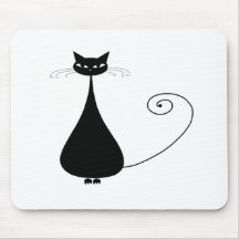 Kitty fantaisie noir 4 tapis de souris