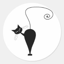 Kitty fantaisie noir 5 autocollants