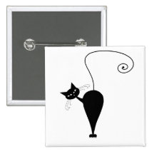 Kitty fantaisie noir 5 badges avec agrafe