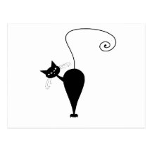 Kitty fantaisie noir 5 carte postale