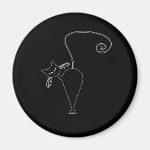 Kitty fantaisie noir 5 magnets pour réfrigérateur