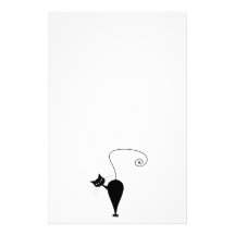 Kitty fantaisie noir 5 motifs pour papier à lettre