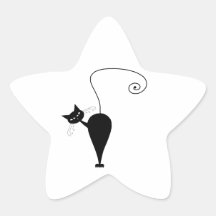 Kitty fantaisie noir 5 sticker en étoile