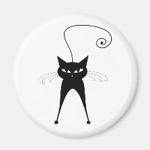 Kitty fantaisie noir 6 aimant pour réfrigérateur
