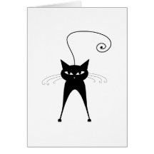 Kitty fantaisie noir 6 carte de vœux