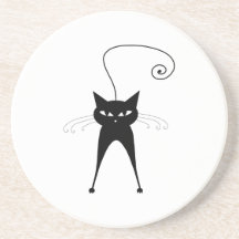 Kitty fantaisie noir 6 dessous de verre