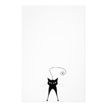 Kitty fantaisie noir 6 papier à lettre personnalisable