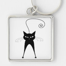 Kitty fantaisie noir 6 porte-clef