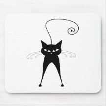 Kitty fantaisie noir 6 tapis de souris
