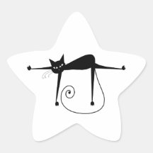 Kitty fantaisie noir 8 autocollants