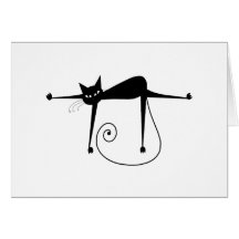 Kitty fantaisie noir 8 carte de vœux