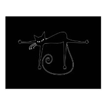 Kitty fantaisie noir 8 cartes postales