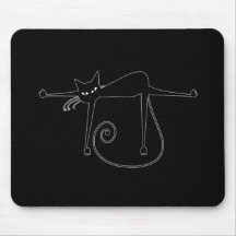 Kitty fantaisie noir 8 tapis de souris