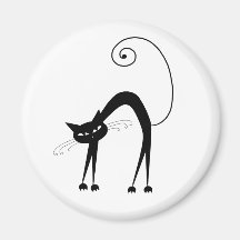 Kitty fantaisie noir 9 aimants pour réfrigérateur