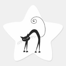 Kitty fantaisie noir 9 autocollants
