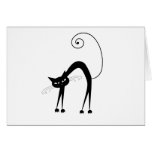 Kitty fantaisie noir 9 cartes de vœux