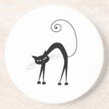 Kitty fantaisie noir 9 dessous de verres