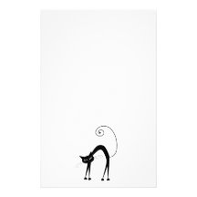 Kitty fantaisie noir 9 papier à lettre personnalisé