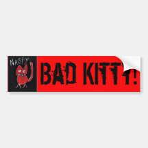 Kitty méchant et mauvais ! autocollant pour voiture